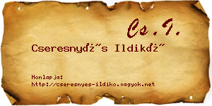 Cseresnyés Ildikó névjegykártya